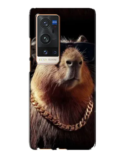 Чехол для Vivo X60 Pro Plus с картинкой «Капибара золотая цепь»