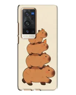 Чехол для Vivo X60 Pro Plus с картинкой «Башня из капибар»