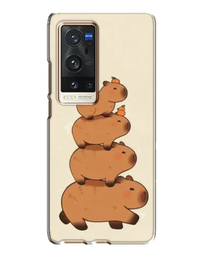 Чехол для Vivo X60 Pro Plus с картинкой «Башня из капибар»