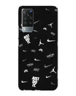 Чехол для Vivo X60 Pro с картинкой «Nike Black Pattern»