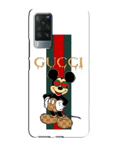 Чехол для Vivo X60 Pro с картинкой «Микки Маус Gucci — полосы»