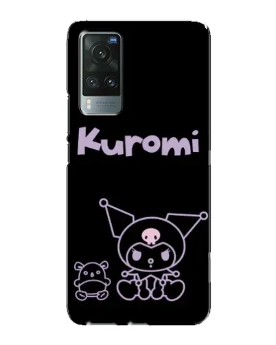 Чехол для Vivo X60 Pro с картинкой «Kuromi — черный минимализм»