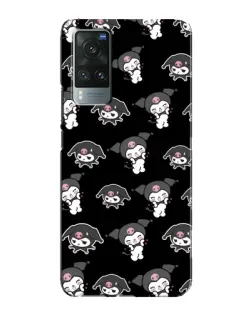 Чехол для Vivo X60 Pro с картинкой «Черный паттерн Kuromi»