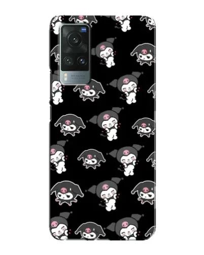 Чехол для Vivo X60 Pro с картинкой «Черный паттерн Kuromi»