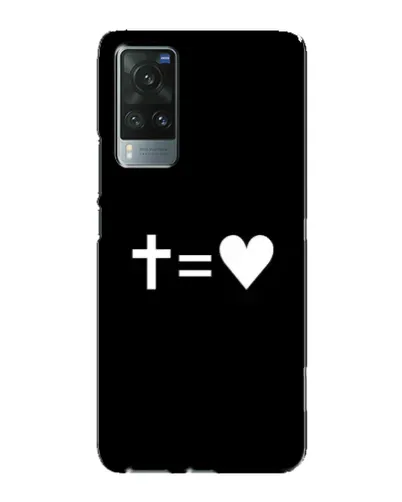 Чехол для Vivo X60 Pro с картинкой «Крест и Сердце»