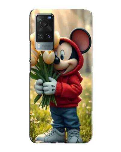 Чехол для Vivo X60 Pro с картинкой «Микки с тюльпанами»