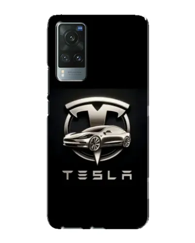 Чехол для Vivo X60 Pro с картинкой «Tesla — серебристое авто» Чехол для Vivo X60 Pro с картинкой «Tesla — серебристое авто»