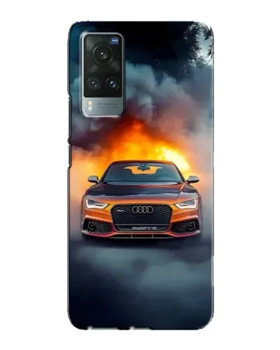 Чехол для Vivo X60 Pro с картинкой «Audi в огненном дыму» Чехол для Vivo X60 Pro с картинкой «Audi в огненном дыму»