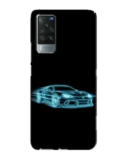 Чехол для Vivo X60 Pro с картинкой «Неоновый контур Lamborghini»