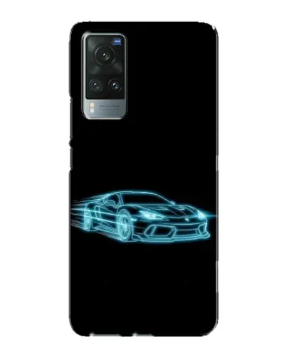 Чехол для Vivo X60 Pro с картинкой «Неоновый контур Lamborghini»