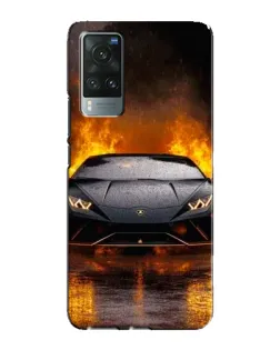 Чехол для Vivo X60 Pro с картинкой «Lamborghini в огне»