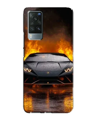 Чехол для Vivo X60 Pro с картинкой «Lamborghini в огне»
