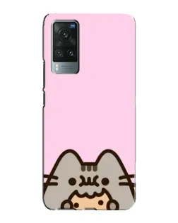 Чехол для Vivo X60 Pro с картинкой «Pusheen и печенье»