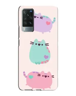 Чехол для Vivo X60 Pro с картинкой «Pusheen трио»