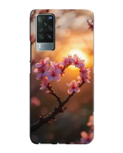 Чехол для Vivo X60 Pro с картинкой «Розовый цвет сердце на фоне заката» Чехол для Vivo X60 Pro с картинкой «Розовый цвет сердце на фоне заката»