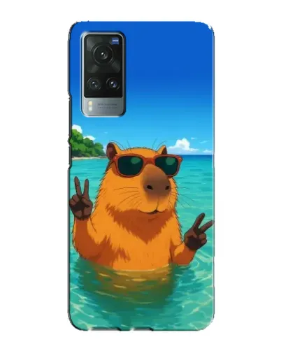 Чехол для Vivo X60 Pro с картинкой «Морская капибара»