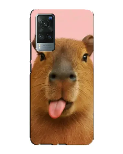 Чехол для Vivo X60 Pro с картинкой «Капибара с языком»