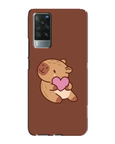 Чехол для Vivo X60 Pro с картинкой «Капибара с сердцем»