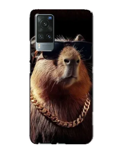 Чехол для Vivo X60 Pro с картинкой «Капибара золотая цепь»