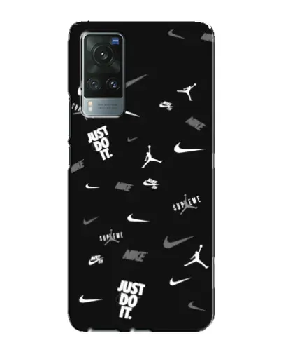 Чехол для Vivo X60 с картинкой «Nike Black Pattern»