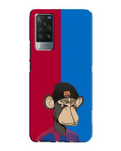 Чехол для Vivo X60 с картинкой «Bored Ape — фанат Барсы»