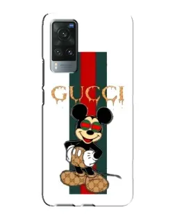 Чехол для Vivo X60 с картинкой «Микки Маус Gucci — полосы»
