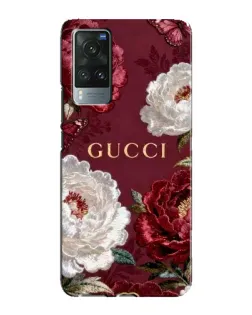 Чехол для Vivo X60 с картинкой «Gucci — бордовые розы»