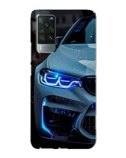 Чехол для Vivo X60 с картинкой «Взгляд BMW с синими фарами»