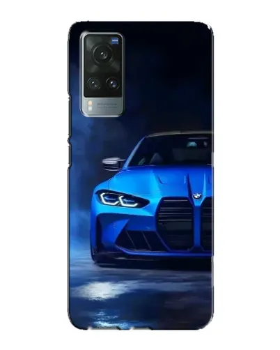 Чехол для Vivo X60 с картинкой «Голубая BMW M4»
