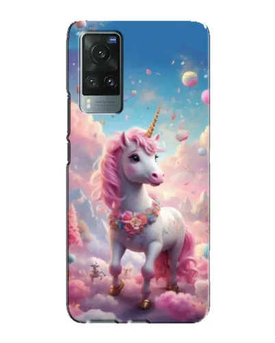 Чехол для Vivo X60 с картинкой «Единорог среди облаков»