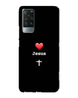 Чехол для Vivo X60 с картинкой «Сердце - Jesus»