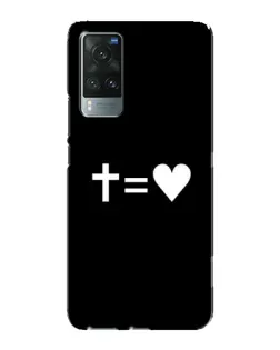 Чехол для Vivo X60 с картинкой «Крест и Сердце»