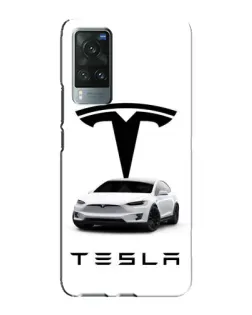 Чехол для Vivo X60 с картинкой «Tesla White Style»