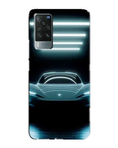 Чехол для Vivo X60 с картинкой «Tesla в неоне»