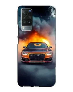 Чехол для Vivo X60 с картинкой «Audi в огненном дыму»