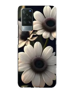 Чехол для Vivo X60 с картинкой «Белые маргаритки макро»