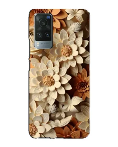 Чехол для Vivo X60 с картинкой «Бежевый флористический декор» Чехол для Vivo X60 с картинкой «Бежевый флористический декор»