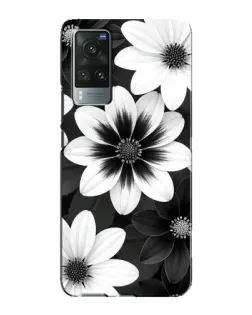 Чехол для Vivo X60 с картинкой «Монохромные астры»
