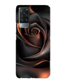 Чехол для Vivo X60 с картинкой «Шелковая черная роза»