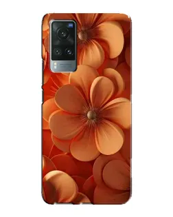 Чехол для Vivo X60 с картинкой «Оранжевый макро цветок»