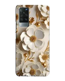 Чехол для Vivo X60 с картинкой «Белие бумажние  цвети»