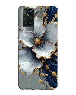 Чехол для Vivo X60 с картинкой «Белый цветок и золотой флюид»