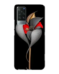 Чехол для Vivo X60 с картинкой «Серебряный фантазийный цветок»