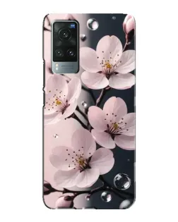 Чехол для Vivo X60 с картинкой «Нежная сакура и капли»