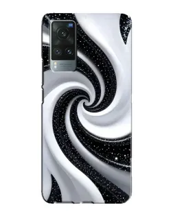 Чехол для Vivo X60 с картинкой «Черно-белая спираль»