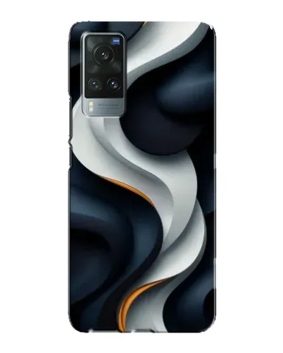 Чехол для Vivo X60 с картинкой «Объемные черно-белые ленты» Чехол для Vivo X60 с картинкой «Объемные черно-белые ленты»