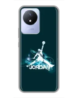 Чехол для Vivo Y02 с картинкой «Jordan Blue Fire» Чехол для Vivo Y02 с картинкой «Jordan Blue Fire»