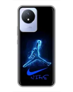 Чехол для Vivo Y02 с картинкой «Jordan Neon Blue» Чехол для Vivo Y02 с картинкой «Jordan Neon Blue»