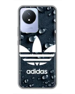 Чехол для Vivo Y02 с картинкой «Adidas Trefoil Blue»