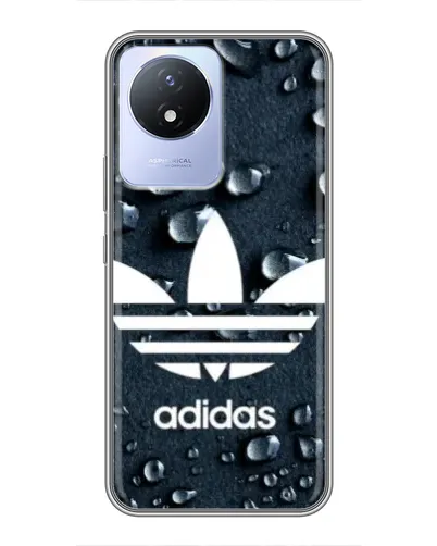 Чехол для Vivo Y02 с картинкой «Adidas Trefoil Blue»